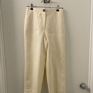 Ann Taylor Cream Ankle Pants. NWT! High rise straight leg.